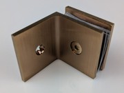 Mini glass to wall bracket - brushed rose gold